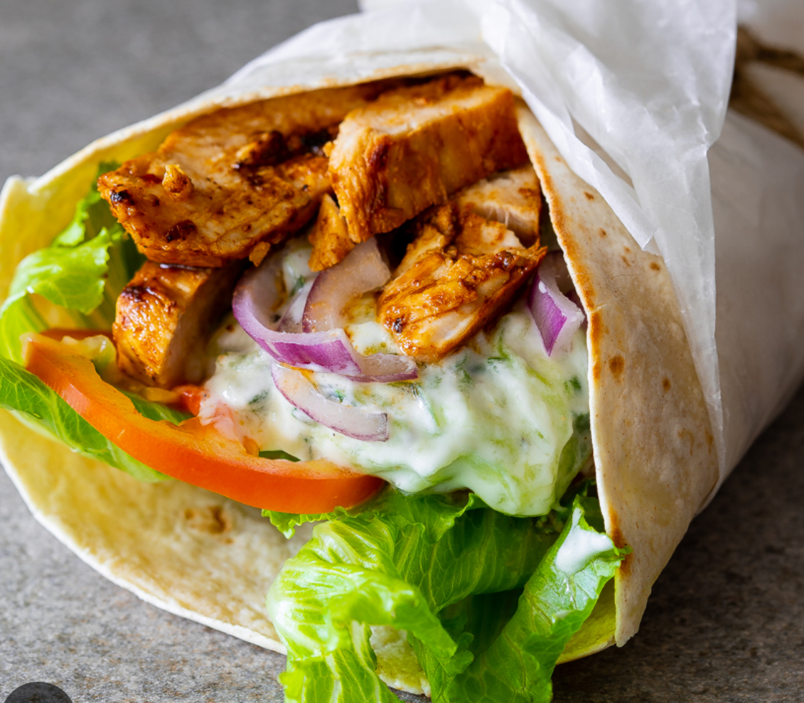 chicken souvlaki wrap